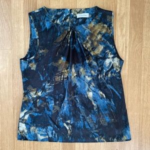 CALVIN KLEIN Multicolor Sleeveless Office Casual Top Blouse Size M
